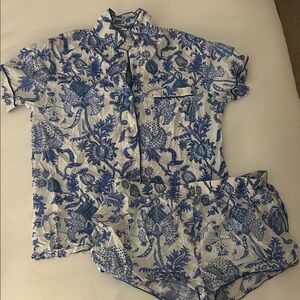 Roller Rabbit Blue and White Pajama Set